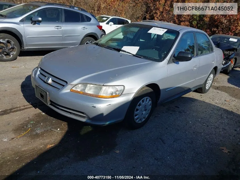 2001 Honda Accord Value Package VIN: 1HGCF86671A045052 Lot: 40773150