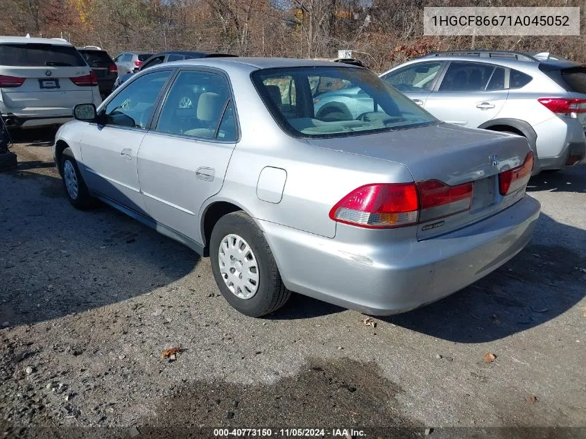 2001 Honda Accord Value Package VIN: 1HGCF86671A045052 Lot: 40773150