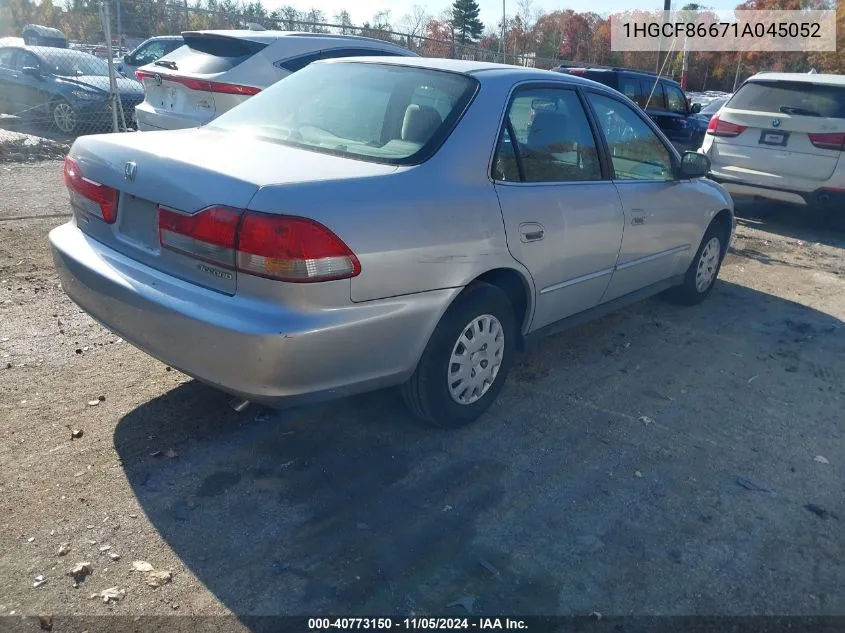 2001 Honda Accord Value Package VIN: 1HGCF86671A045052 Lot: 40773150