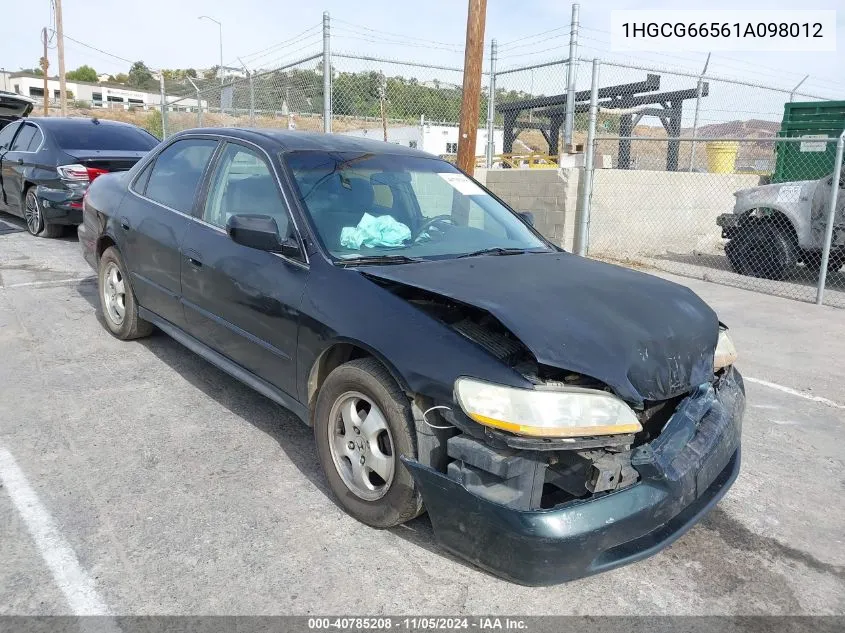 2001 Honda Accord 2.3 Lx VIN: 1HGCG66561A098012 Lot: 40785208