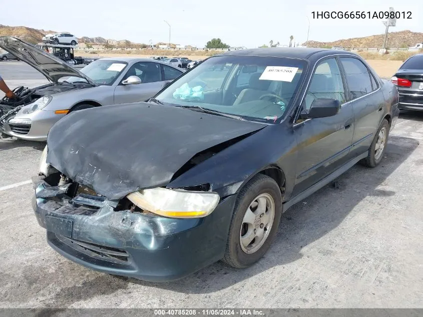 2001 Honda Accord 2.3 Lx VIN: 1HGCG66561A098012 Lot: 40785208