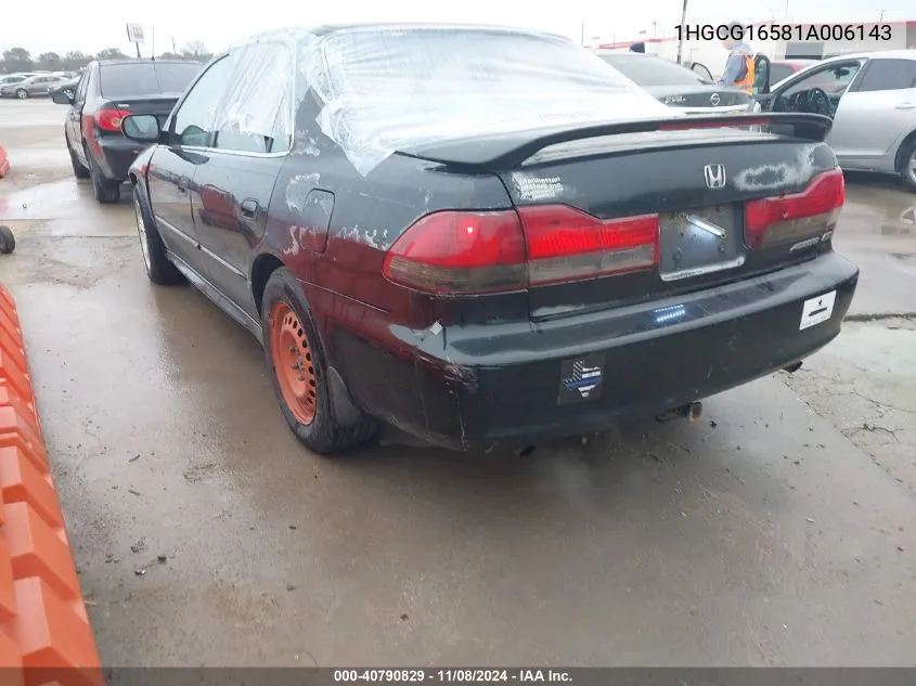 2001 Honda Accord Ex VIN: 1HGCG16581A006143 Lot: 40790829