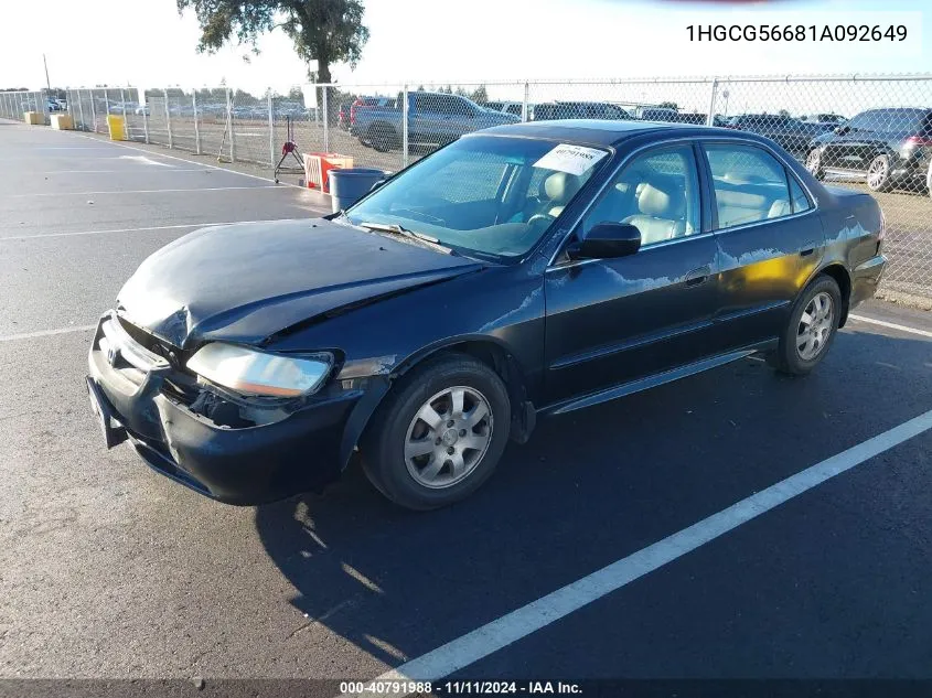 2001 Honda Accord 2.3 Ex VIN: 1HGCG56681A092649 Lot: 40791988