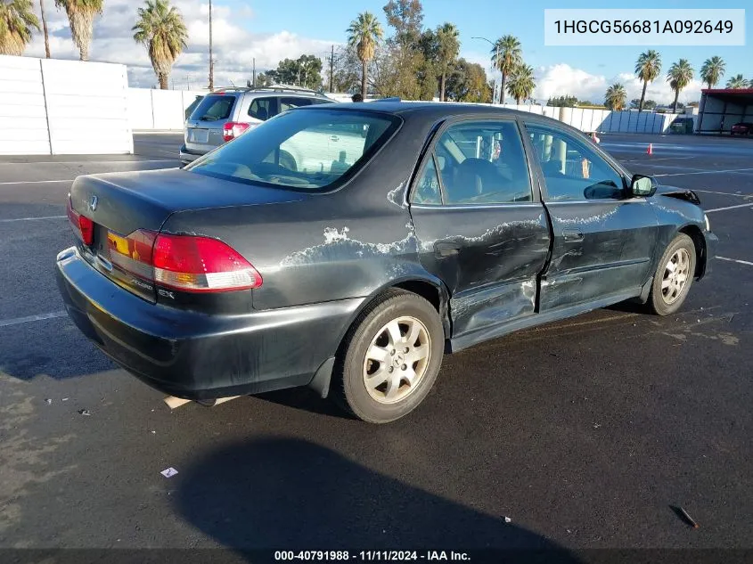 2001 Honda Accord 2.3 Ex VIN: 1HGCG56681A092649 Lot: 40791988