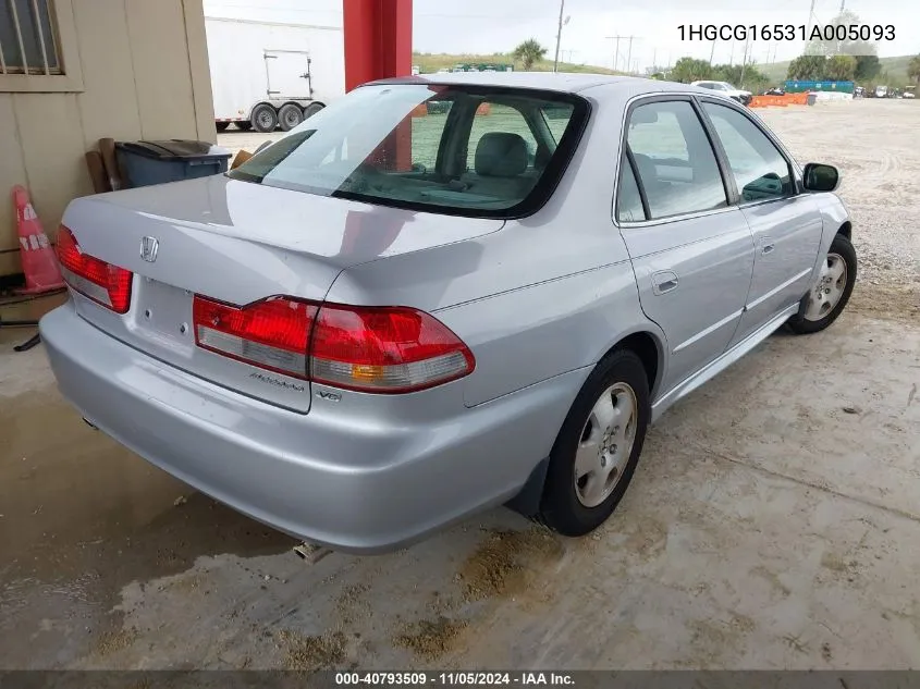 2001 Honda Accord 3.0 Ex VIN: 1HGCG16531A005093 Lot: 40793509