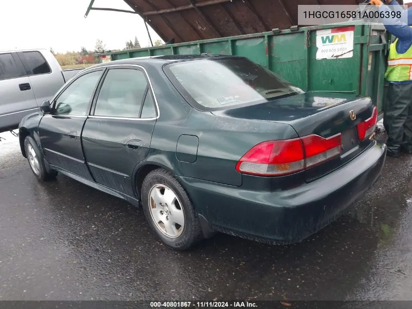 2001 Honda Accord 3.0 Ex VIN: 1HGCG16581A006398 Lot: 40801867