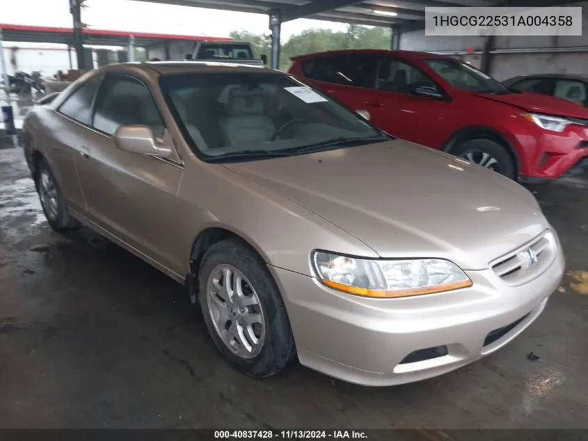 2001 Honda Accord 3.0 Ex VIN: 1HGCG22531A004358 Lot: 40837428