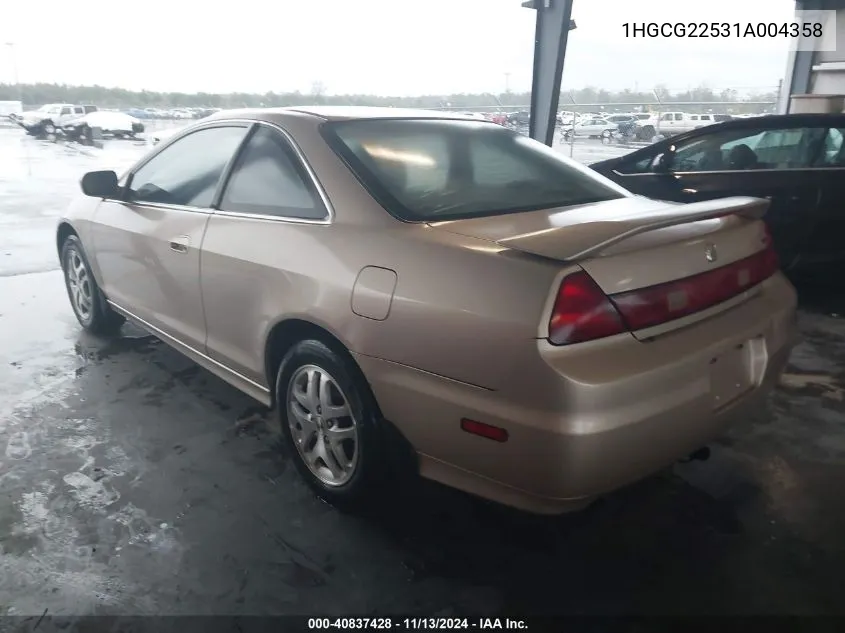 2001 Honda Accord 3.0 Ex VIN: 1HGCG22531A004358 Lot: 40837428