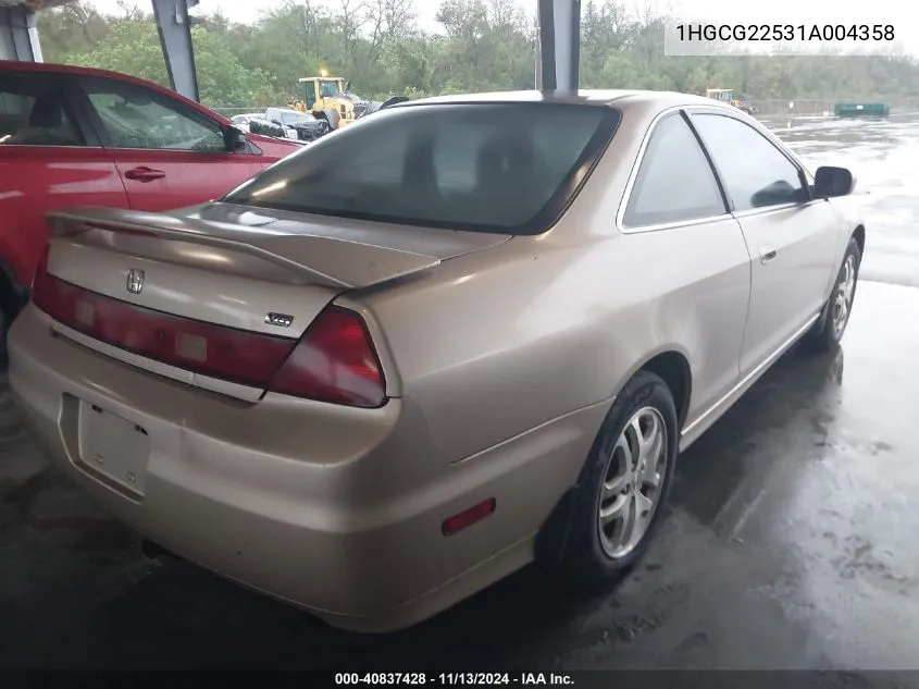 2001 Honda Accord 3.0 Ex VIN: 1HGCG22531A004358 Lot: 40837428