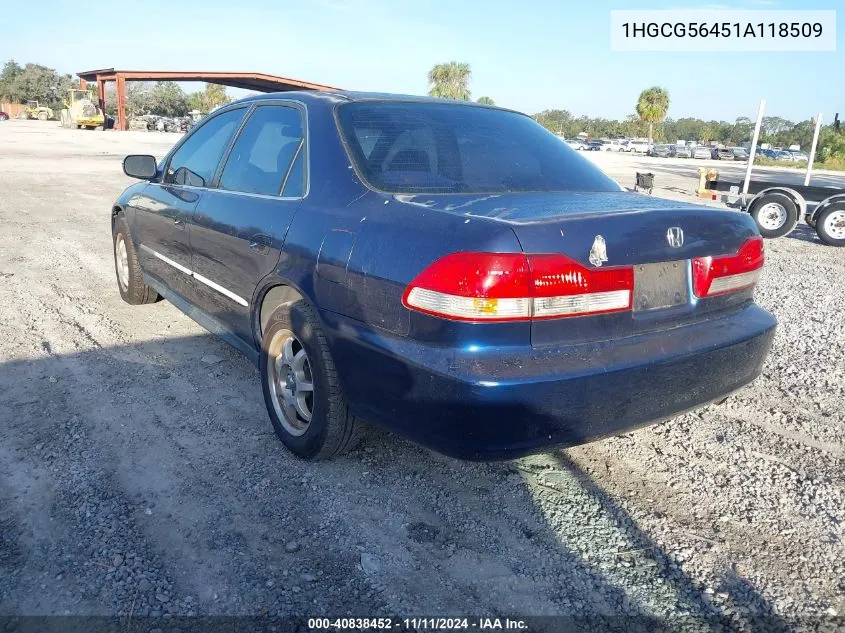 2001 Honda Accord 2.3 Lx VIN: 1HGCG56451A118509 Lot: 40838452