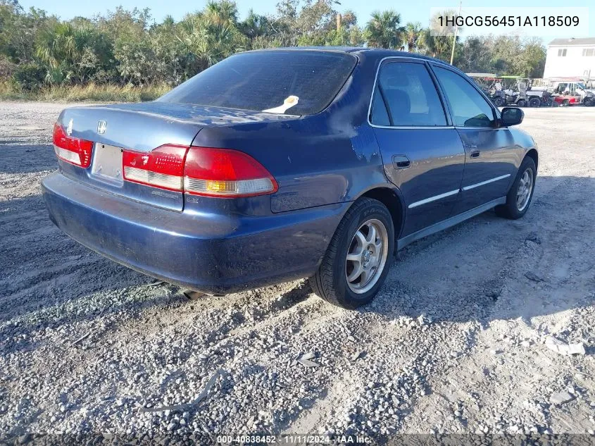 2001 Honda Accord 2.3 Lx VIN: 1HGCG56451A118509 Lot: 40838452