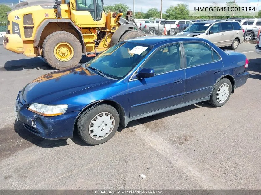 2001 Honda Accord 2.3 Lx VIN: JHMCG56451C018184 Lot: 40862361