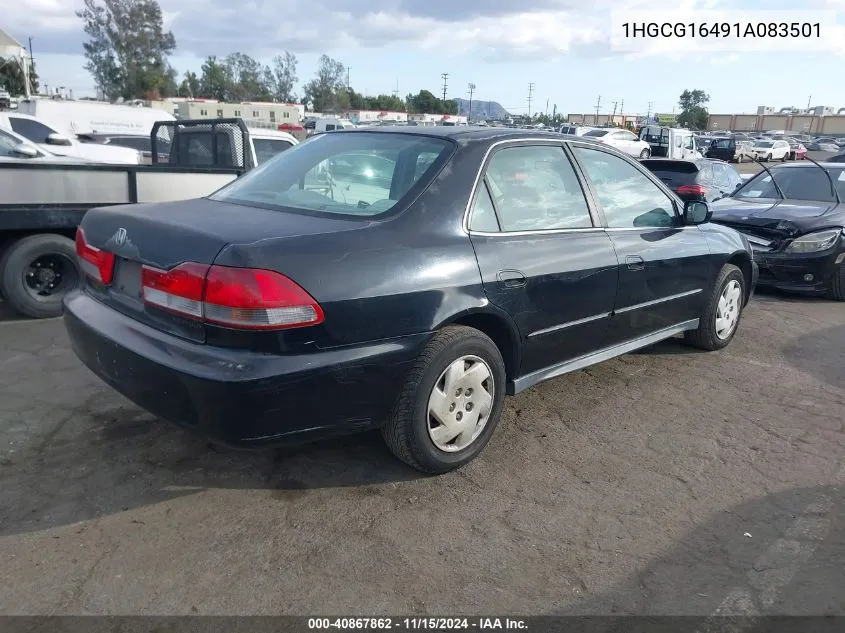 2001 Honda Accord 3.0 Lx VIN: 1HGCG16491A083501 Lot: 40867862