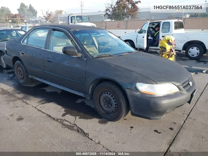 2001 Honda Accord Value Package VIN: 1HGCF86651A037564 Lot: 40873828