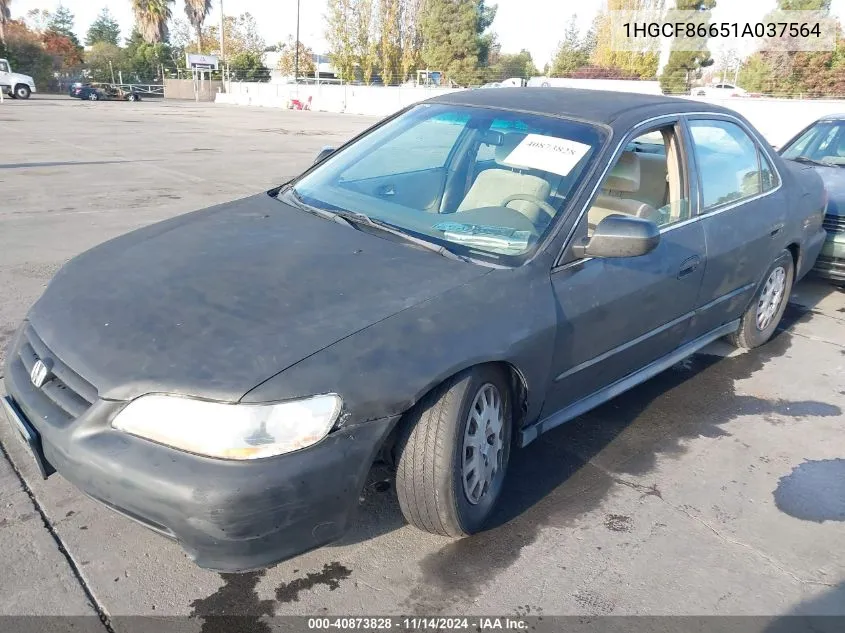 2001 Honda Accord Value Package VIN: 1HGCF86651A037564 Lot: 40873828