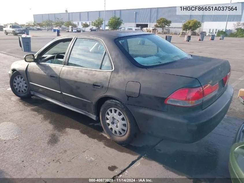 2001 Honda Accord Value Package VIN: 1HGCF86651A037564 Lot: 40873828