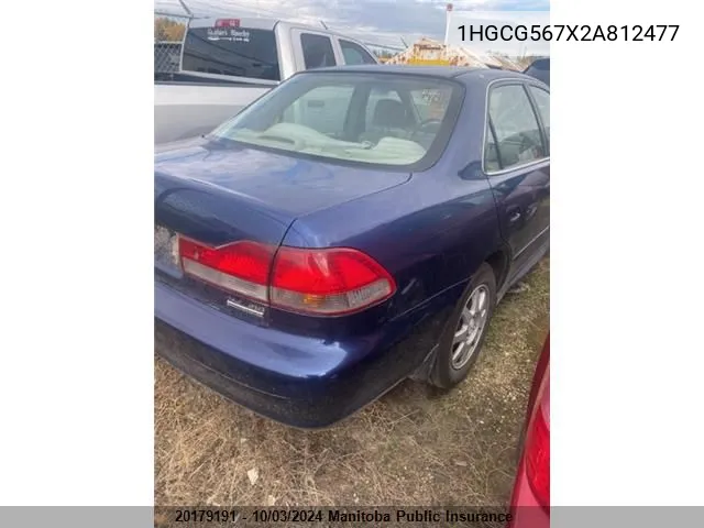 2002 Honda Accord Sdn VIN: 1HGCG567X2A812477 Lot: 20179191