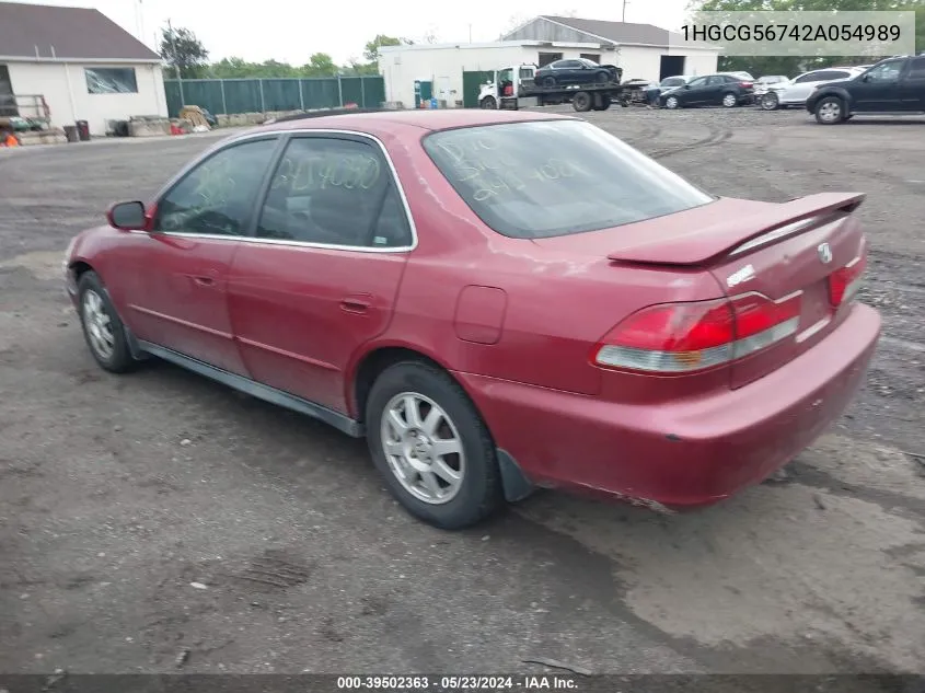 2002 Honda Accord 2.3 Se VIN: 1HGCG56742A054989 Lot: 39502363