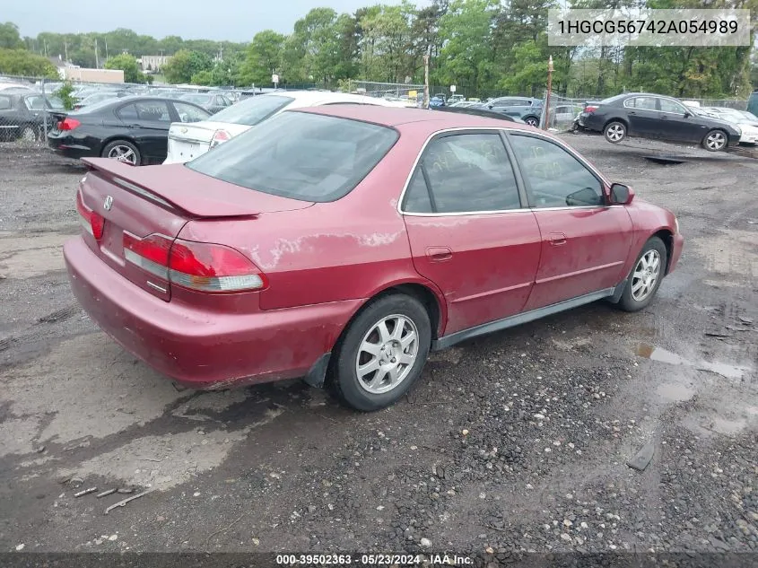 2002 Honda Accord 2.3 Se VIN: 1HGCG56742A054989 Lot: 39502363