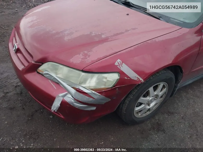 2002 Honda Accord 2.3 Se VIN: 1HGCG56742A054989 Lot: 39502363