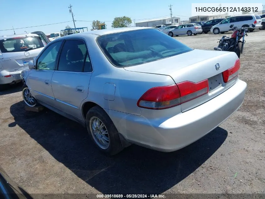 1HGCG66512A143312 2002 Honda Accord 2.3 Lx