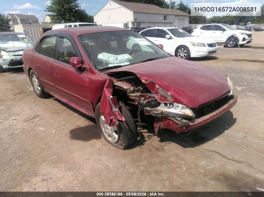 1HGCG16572A008581 2002 Honda Accord Sdn Ex W/Leather