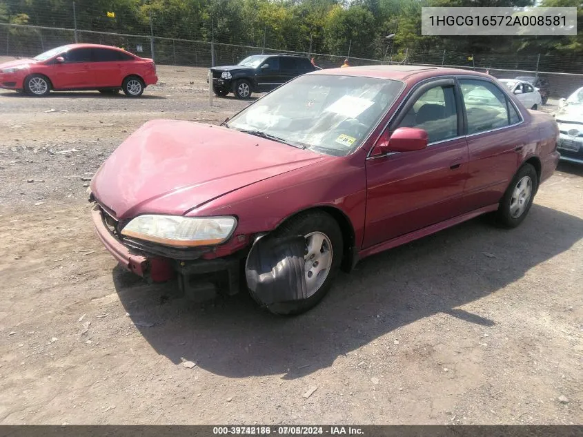 1HGCG16572A008581 2002 Honda Accord Sdn Ex W/Leather