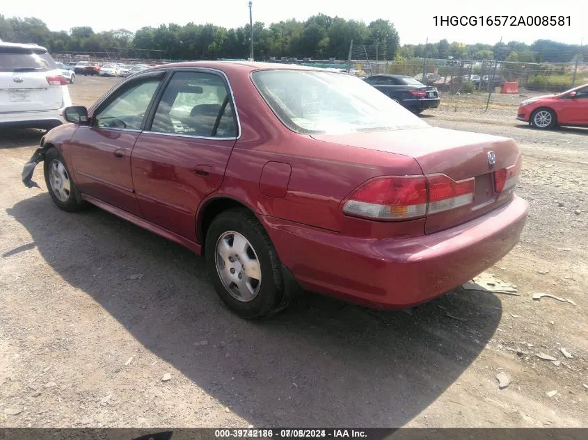 1HGCG16572A008581 2002 Honda Accord Sdn Ex W/Leather