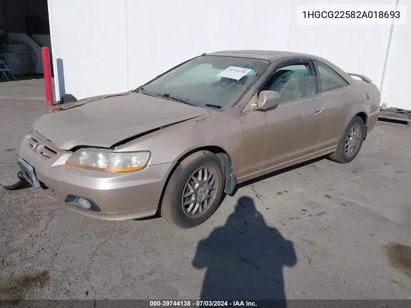 2002 Honda Accord Cpe Ex W/Leather VIN: 1HGCG22582A018693 Lot: 39744138