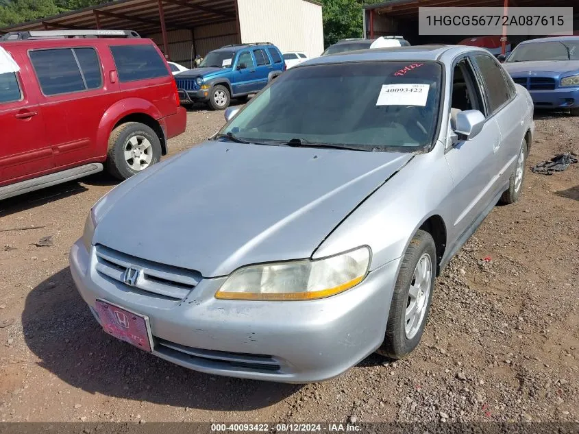 2002 Honda Accord 2.3 Se VIN: 1HGCG56772A087615 Lot: 40093422