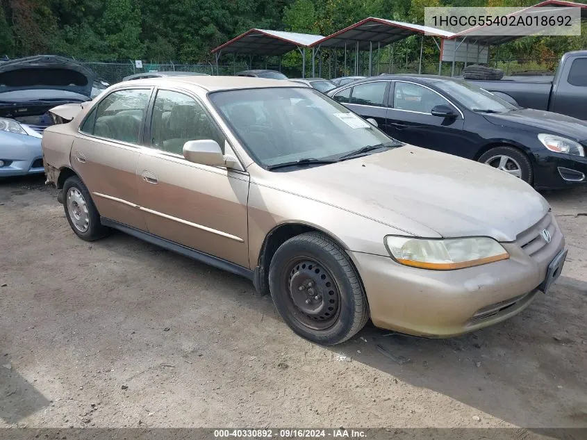 1HGCG55402A018692 2002 Honda Accord 2.3 Lx