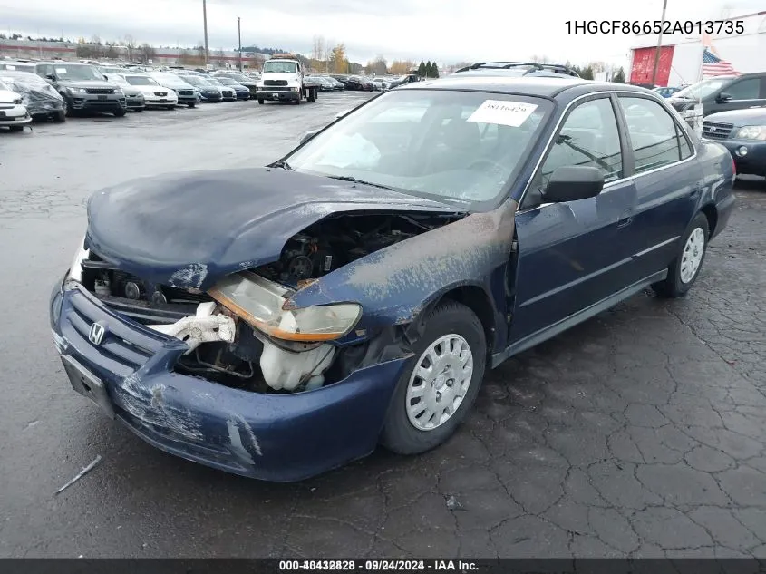 2002 Honda Accord Sdn Vp VIN: 1HGCF86652A013735 Lot: 40432828