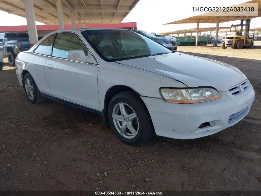 1HGCG32122A033418 2002 Honda Accord 2.3 Se