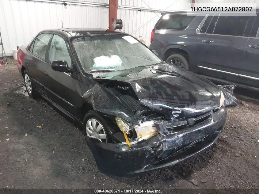 1HGCG66512A072807 2002 Honda Accord Sdn Lx