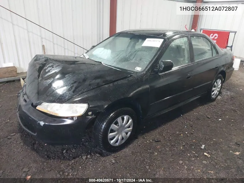 1HGCG66512A072807 2002 Honda Accord Sdn Lx