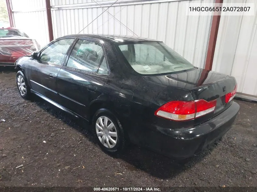 1HGCG66512A072807 2002 Honda Accord Sdn Lx