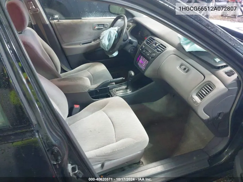 1HGCG66512A072807 2002 Honda Accord Sdn Lx