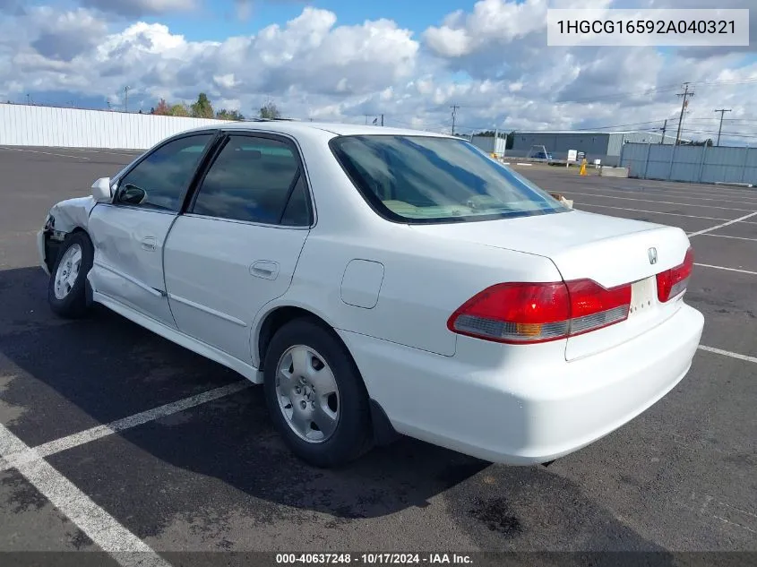 2002 Honda Accord 3.0 Ex VIN: 1HGCG16592A040321 Lot: 40637248