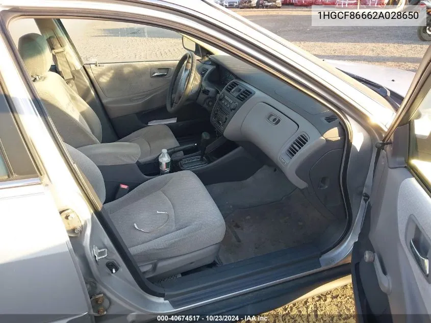 1HGCF86662A028650 2002 Honda Accord 2.3 Vp