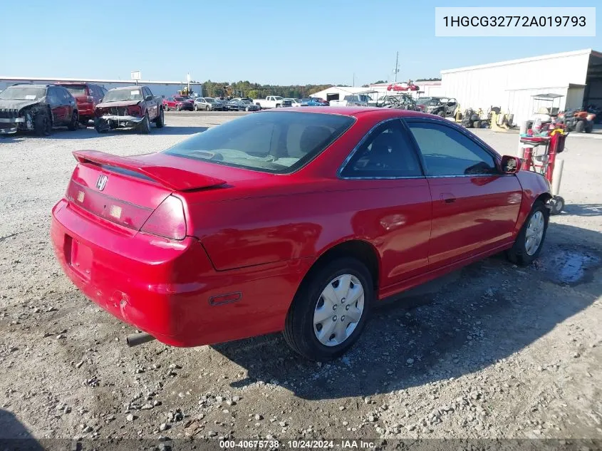 2002 Honda Accord 2.3 Ex VIN: 1HGCG32772A019793 Lot: 40675738