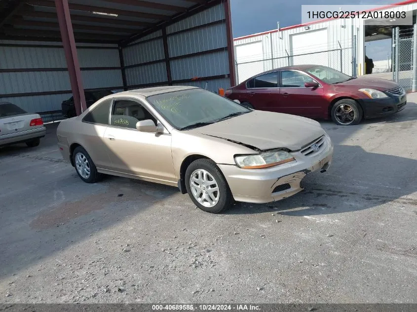 1HGCG22512A018003 2002 Honda Accord 3.0 Ex