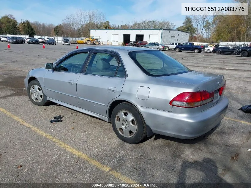 2002 Honda Accord 3.0 Ex VIN: 1HGCG16512A083776 Lot: 40698825