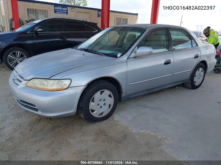 2002 Honda Accord 3.0 Lx VIN: 1HGCG16482A022397 Lot: 40759863