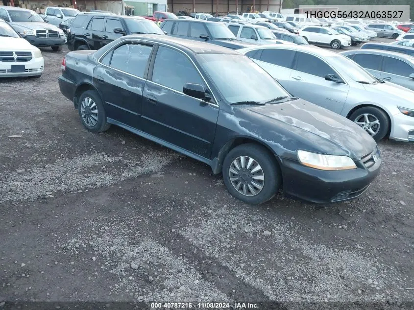 2002 Honda Accord 2.3 Lx VIN: 1HGCG56432A063527 Lot: 40787216