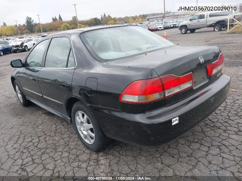 2002 Honda Accord 2.3 Se VIN: JHMCG56702C029010 Lot: 40795026