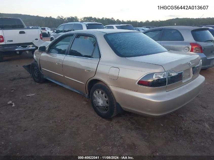 2002 Honda Accord 2.3 Lx VIN: 1HGCG56442A013607 Lot: 40822041