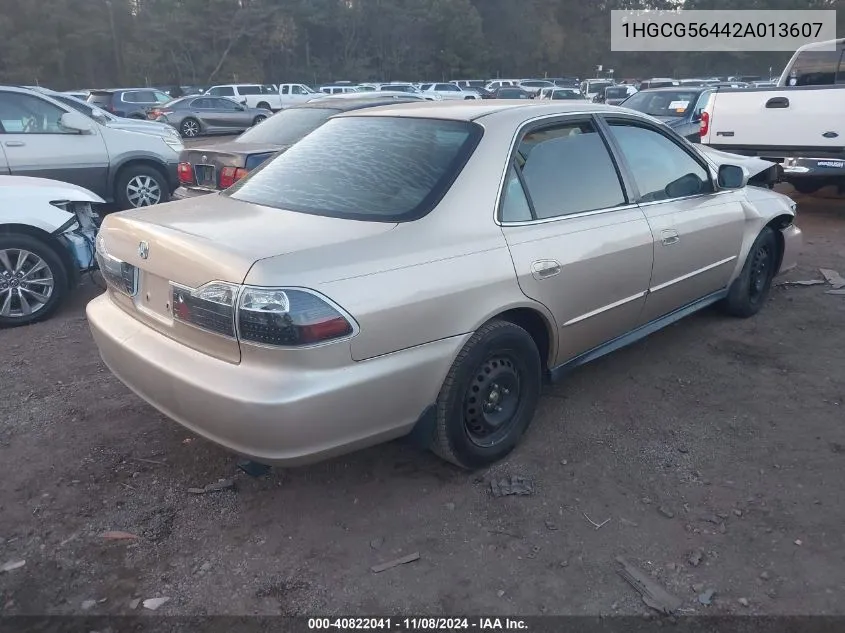 2002 Honda Accord 2.3 Lx VIN: 1HGCG56442A013607 Lot: 40822041