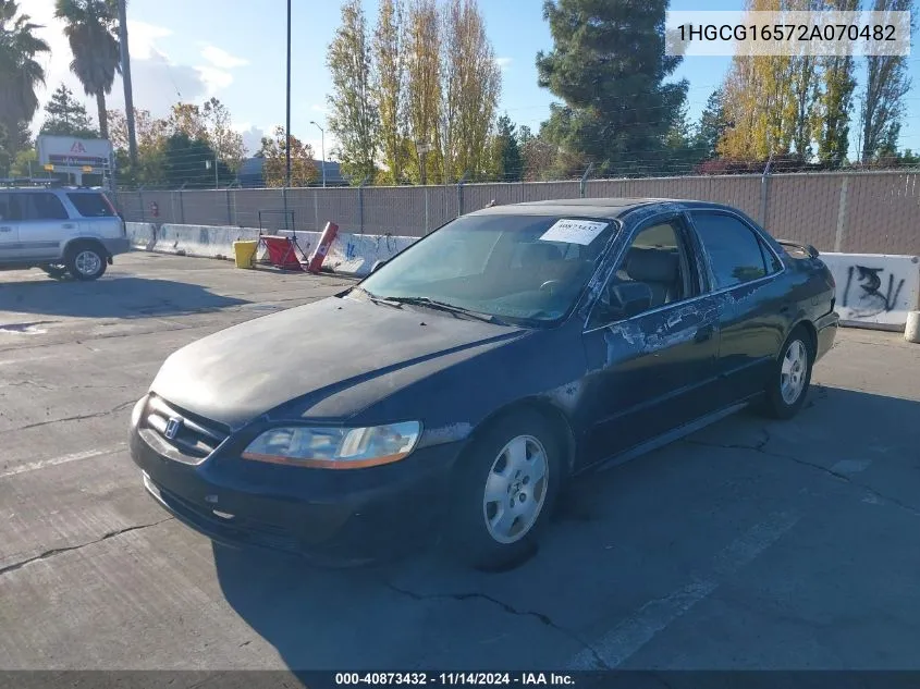 2002 Honda Accord 3.0 Ex VIN: 1HGCG16572A070482 Lot: 40873432