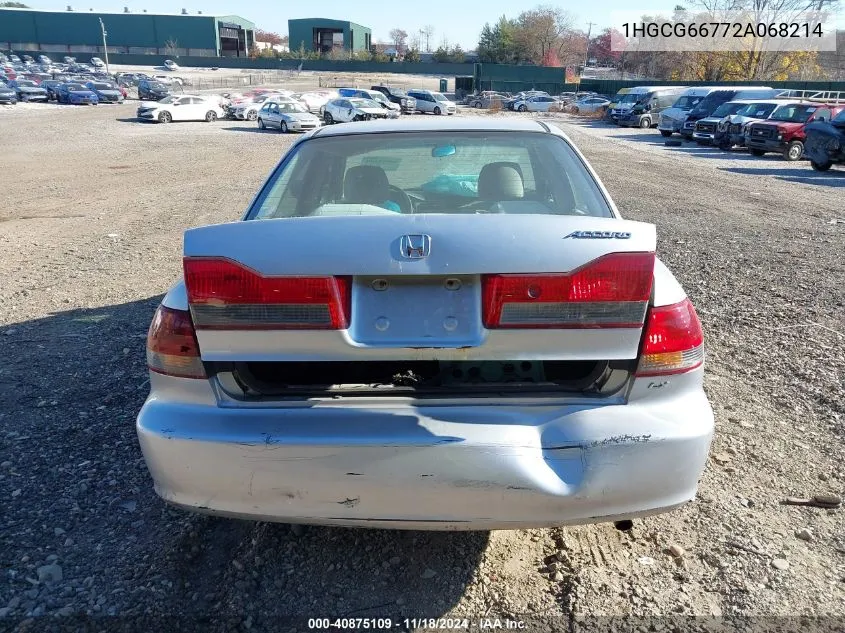 2002 Honda Accord 2.3 Lx VIN: 1HGCG66772A068214 Lot: 40875109