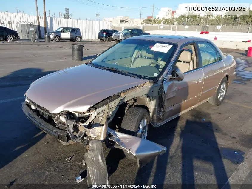 2002 Honda Accord 3.0 Ex VIN: 1HGCG16522A003725 Lot: 40878856